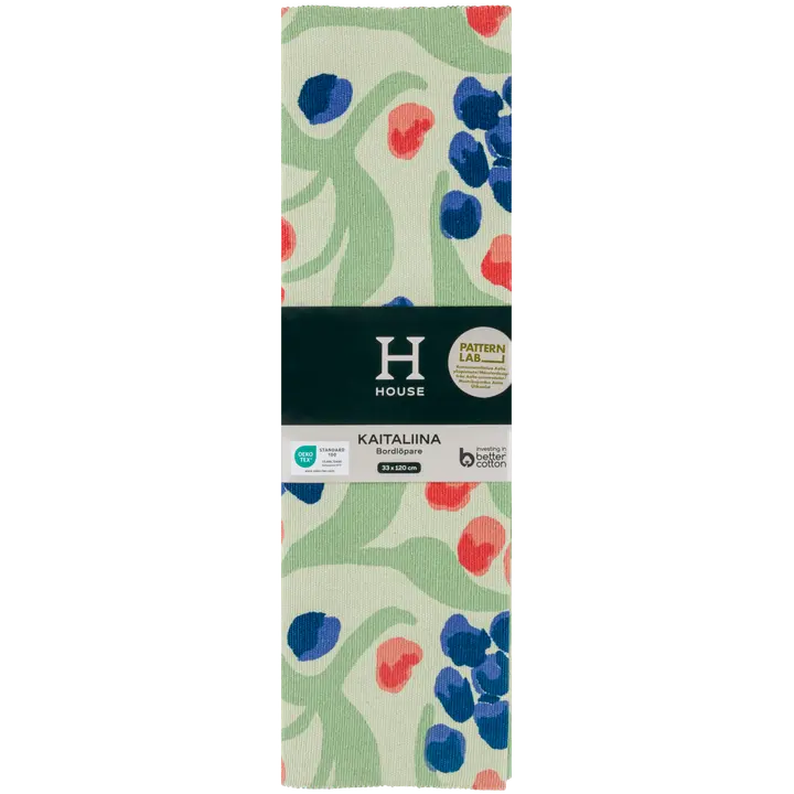 House kaitaliina Grapes 33x120cm vihreä/sininen/punainen PatternLab