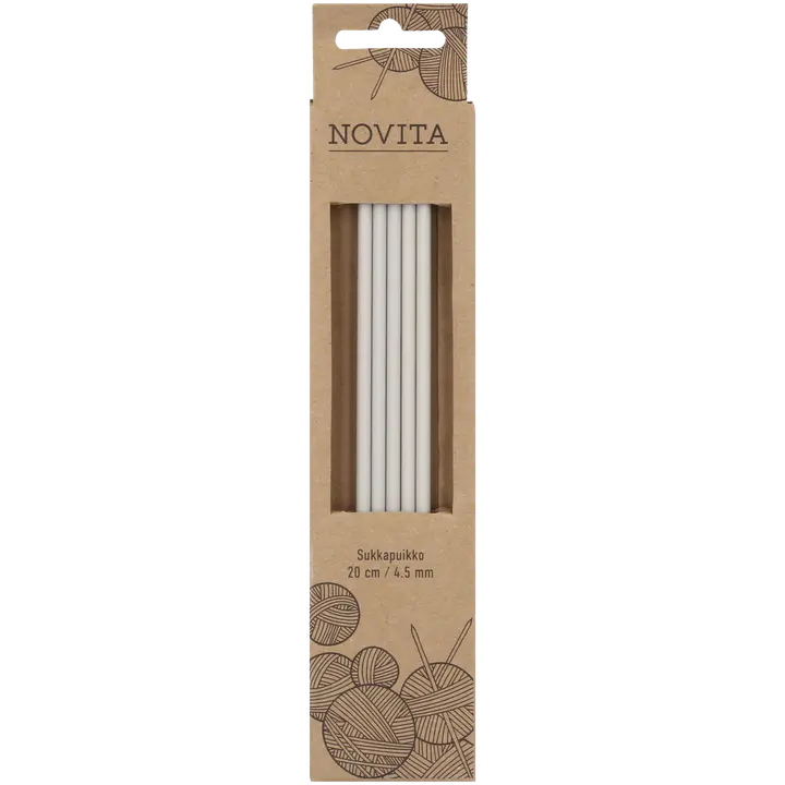 Novita Sukkapuikot 20cm - 4,5 mm harmaa