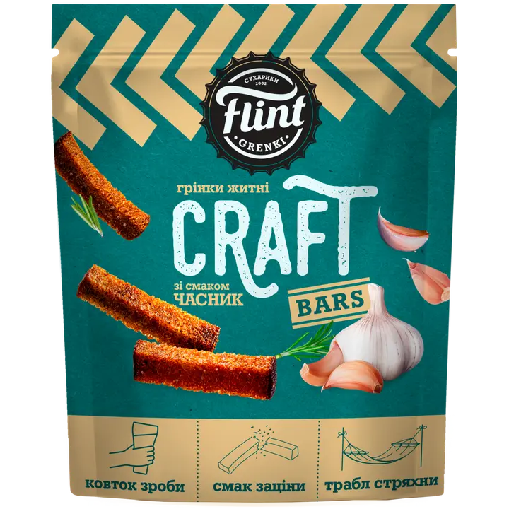 Flint craft grenki küüslaugumaitselised krõbedad leivakesed 90g