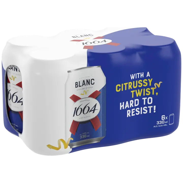 6-pack 1664 Blanc olut 5% tölkki 0,33 L