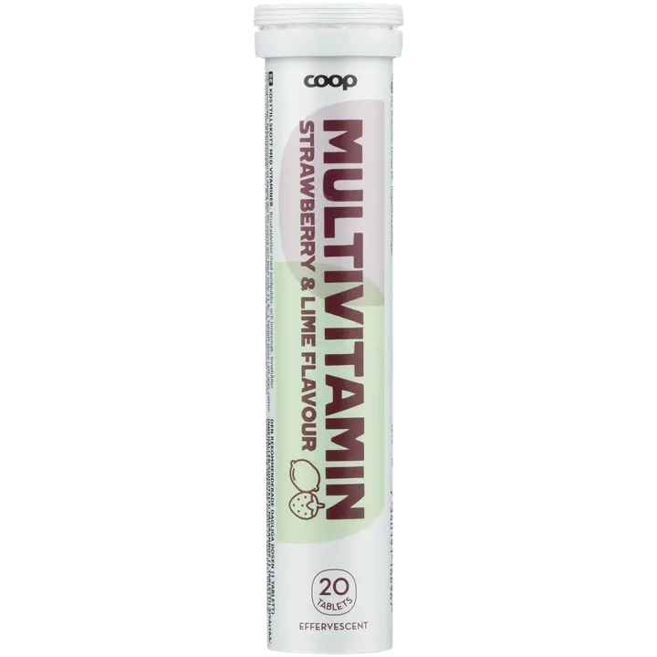 Coop Monivitamiini Mansikka-lime poretabletti 20 kpl