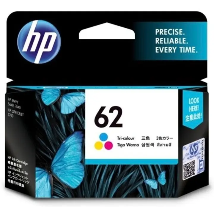 HP 62 kolmiväri mustepatruuna