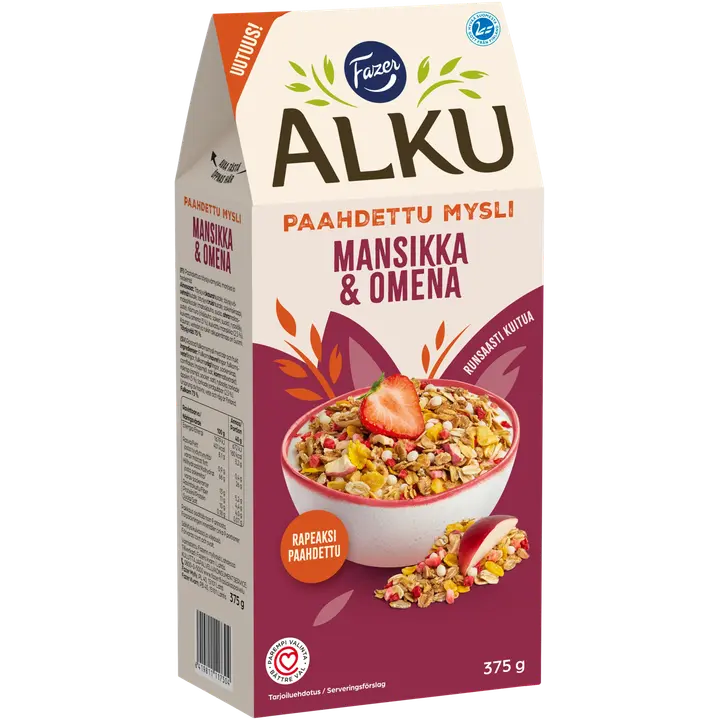 Fazer Alku Mansikka & omena paahdettu mysli 375 g