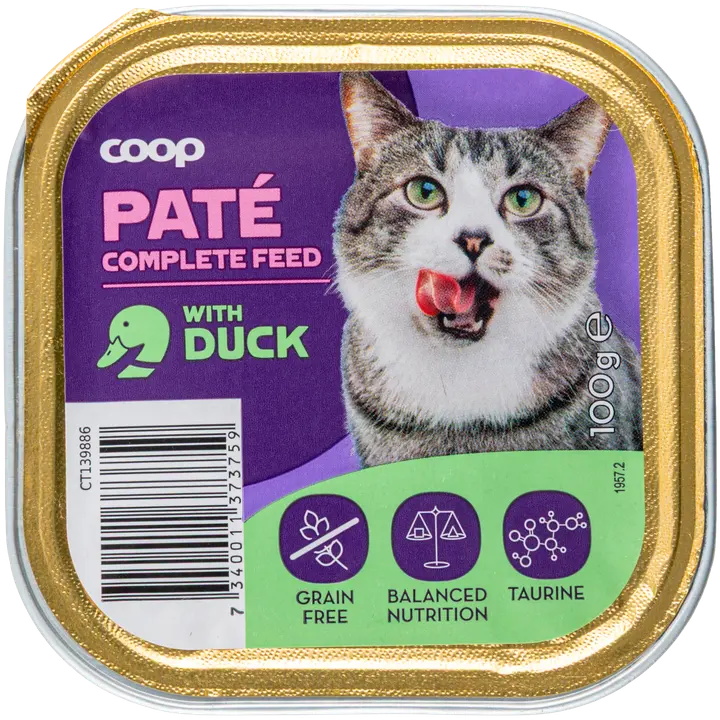 Coop ankkaa sisältävä patee täysikasvuisille kissoille 100 g