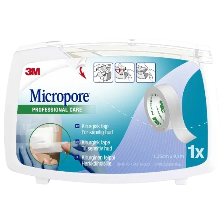 3M™ Micropore™ Kuituteippi katkokela, 12,5 mm x 9,1 m, 1530SP-0D