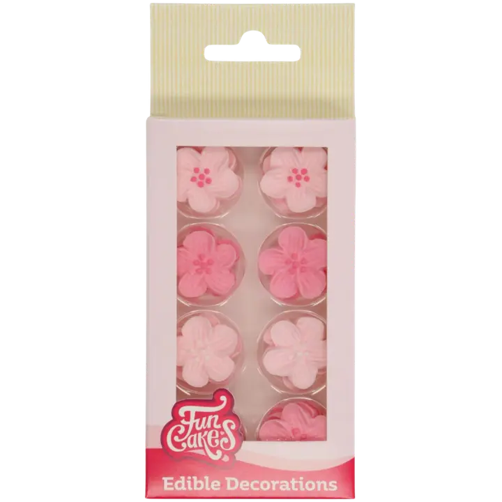 FunCakes syötävä koriste, kukkalajitelma pinkki 24 kpl