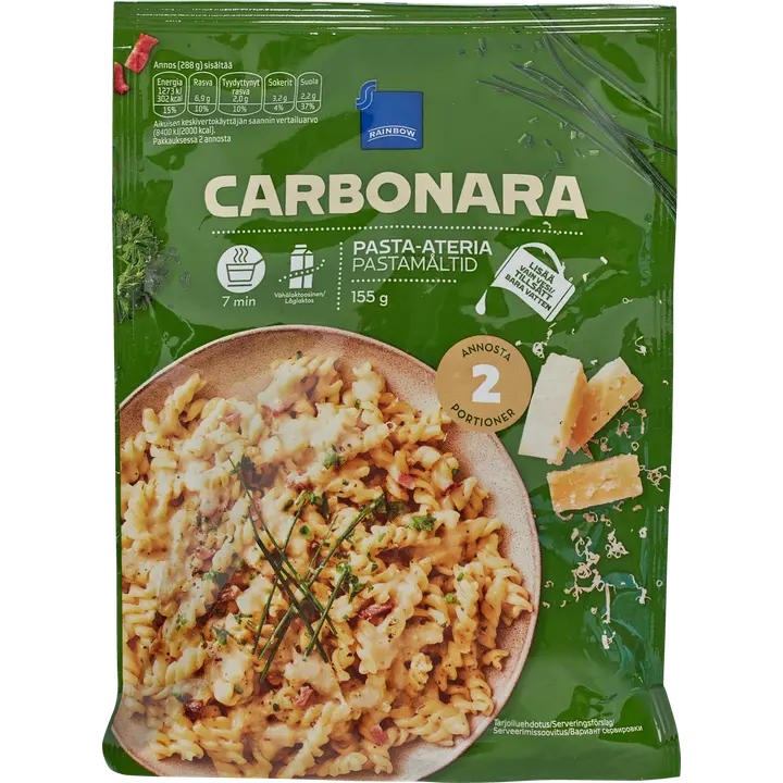 Rainbow 155g Carbonara pasta-ateria