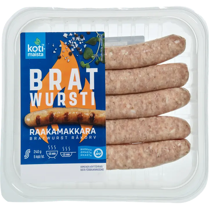 Kotimaista Bratwursti raakamakkara 240g