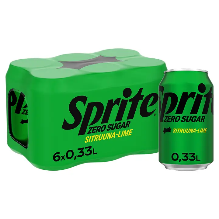 6-pack Sprite Zero Sugar virvoitusjuoma tölkki 0,33 L