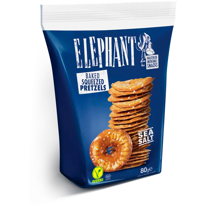 Elephant paahdetut pretzelit merisuola vegaaninen 80g