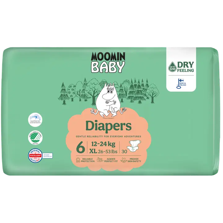 Moomin Baby teipmähkmed S6, 12-24kg, 30 tk