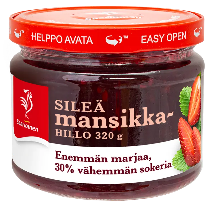 Saarioinen Mansikkahillo sileä vähemmän sokeria 320g