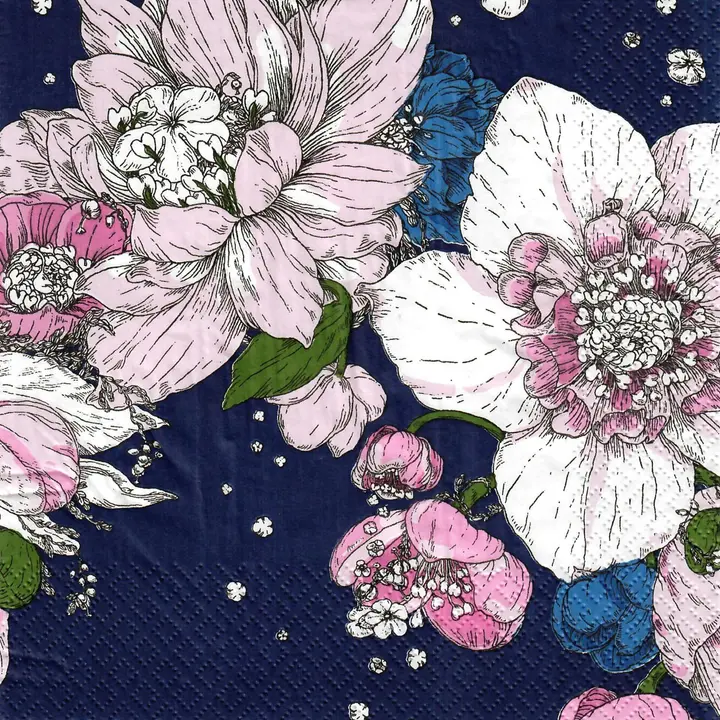 Havi Nuppu tissue lautasliina Sydäntalvi sininen 24cm 20kpl