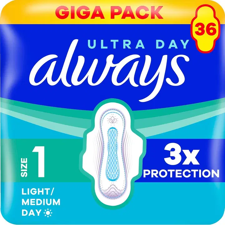 Always 36kpl Ultra Day Light/Medium S1 siivekkeillä terveysside