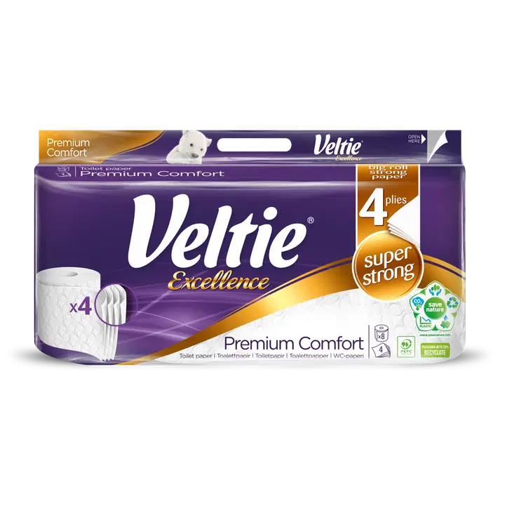 VELTIE 8RL WC-PAPER PREMCOMF 4KRS