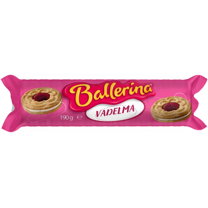 Kantolan Ballerina vadelma täytekeksi 190g