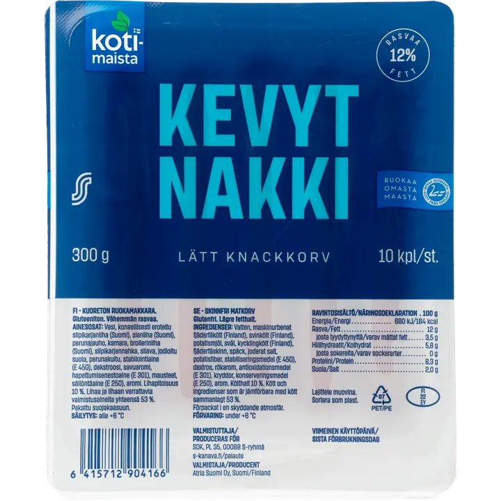 Kotimaista Kevyt Nakki 300g