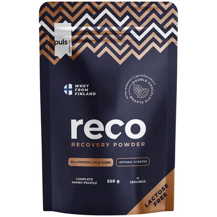 PULS RECO 550g Suklaan makuinen proteiini-hiilihydraattijuomajauhe