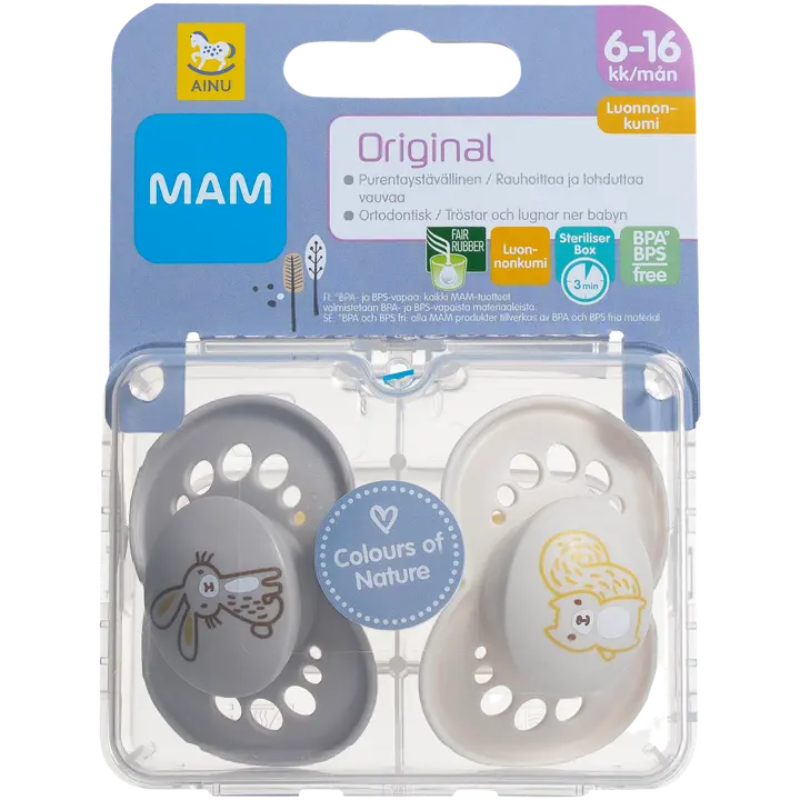 Ainu Mam Original 6-16kk luonnonkumi 2kpl tutti