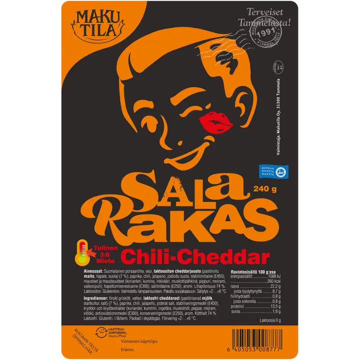 Makutila Salarakas Chili-Cheddar grillimakkara 240 g