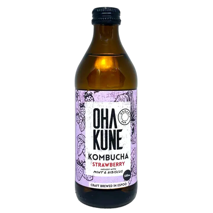 Kombucha Strawberry 330ml, luomu