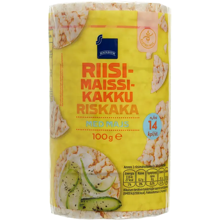 Rainbow 100g riisimaissikakku
