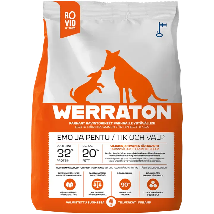 Werraton Emo ja Pentu koiranruoka 4 kg