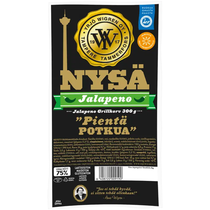 Wigren Nysä Jalapeno Grillimakkara 300g