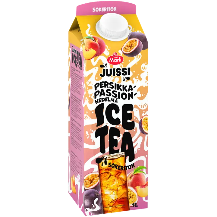 Marli Juissi Ice Tea Sokeriton Persikka-passionhedelmä jääteejuoma 1 L