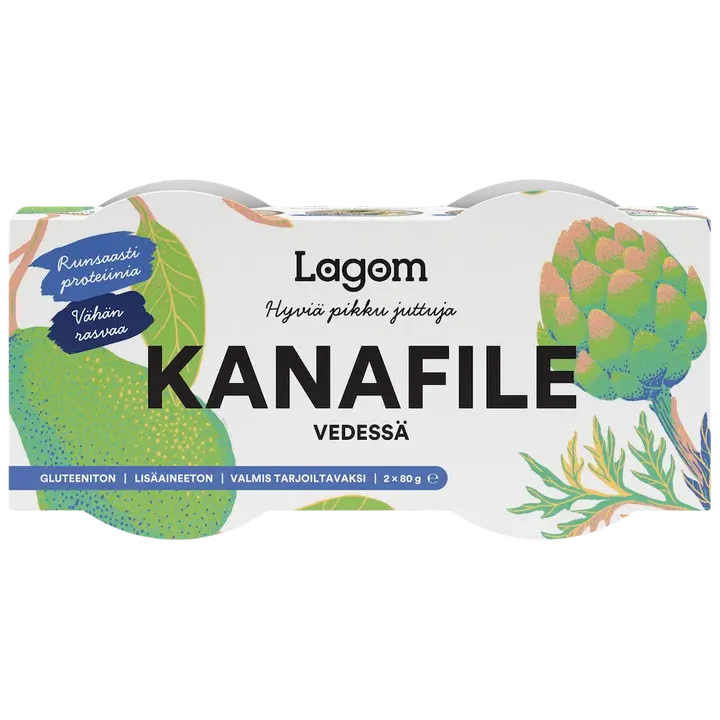 2x80g/2x42g Lagom Kanafile vedessä