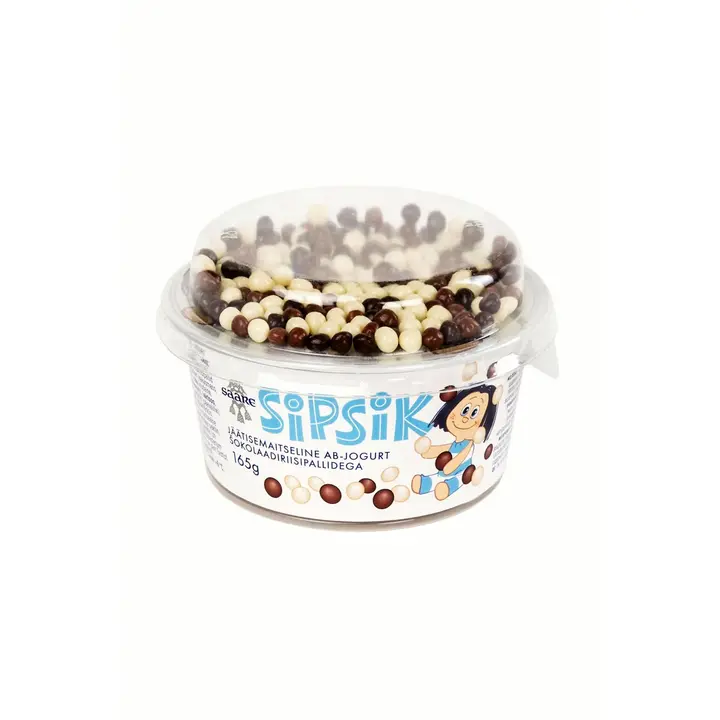 Sipsik Jäätisemaitseline AB-jogurt šokolaadiriisipallidega, 165 g