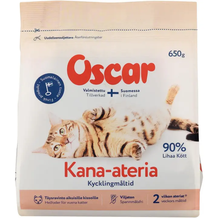 Oscar Kana-ateria kissoille täysravinto 650g