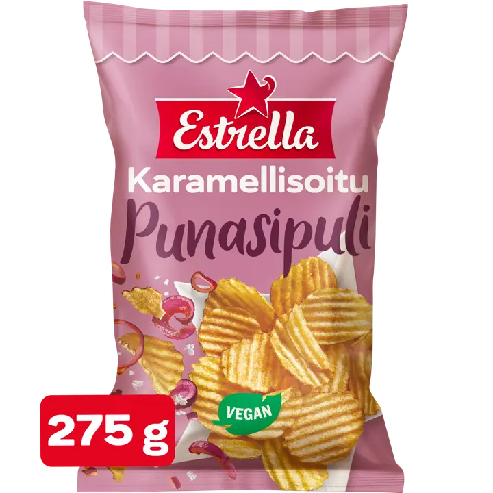 Estrella Karamellisoitu Punasipuli Sipsi 275g