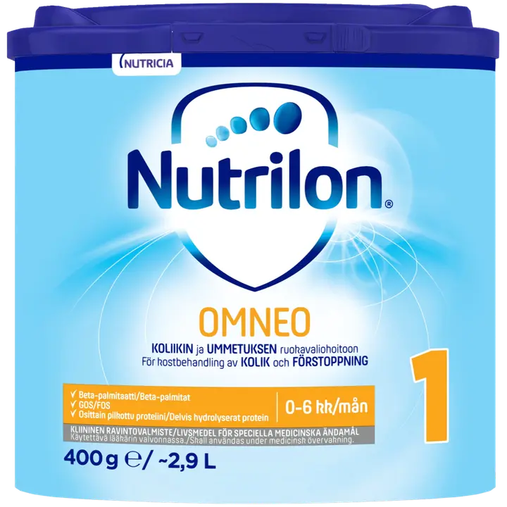 Nutrilon Omneo 1 400g, kliininen ravintovalmistejauhe imeväisikäiselle, 0-6 kk.