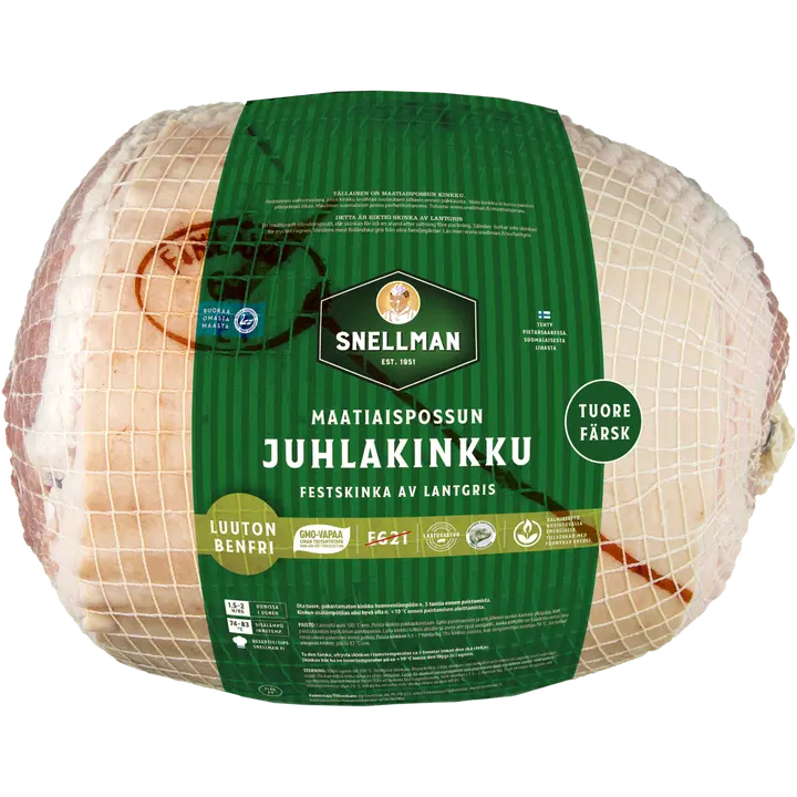 Snellman Maatiaispossun juhlakinkku luuton harmaasuolattu tuore n5kg