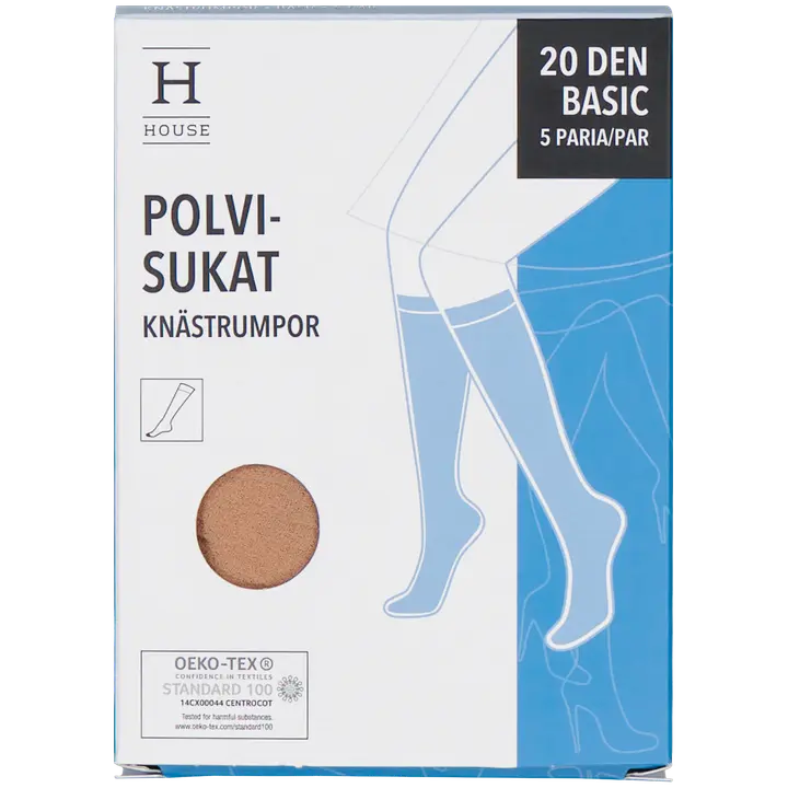 House naisten polvisukat basic 20 den sun, koko 36–4 5-pack