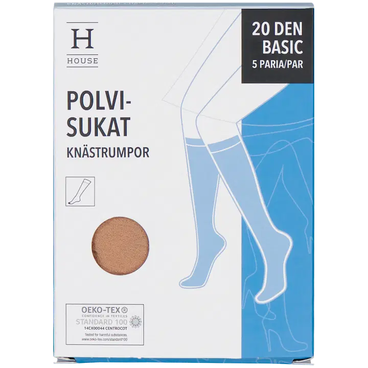 House naisten polvisukat basic 20 den sun, koko 36–4 5-pack