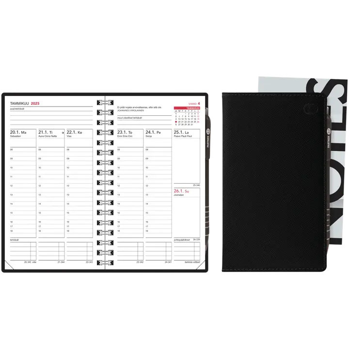 CC Kalenterit Taskukalenteri Leader musta 2025
