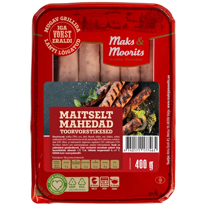 Maks & Moorits Maitselt Mahedad Toorvorstikesed 400G