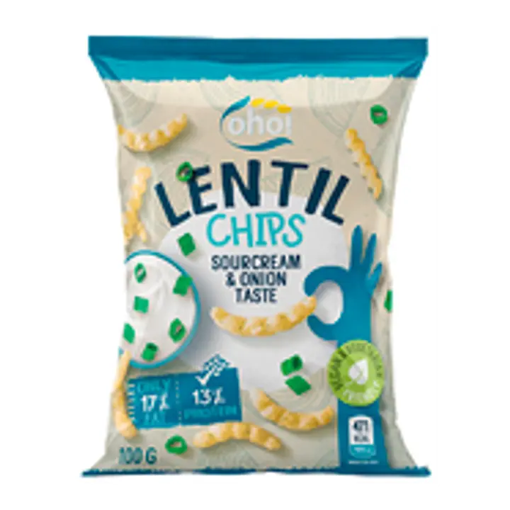 Oho! läätsekrõpsud hapukoore ja sibulaga 100 g