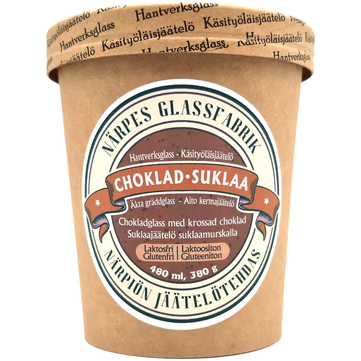 Närpiön Jäätelötehdas Suklaakermajäätelö suklaamurskalla laktoositon 480 ml 380 g