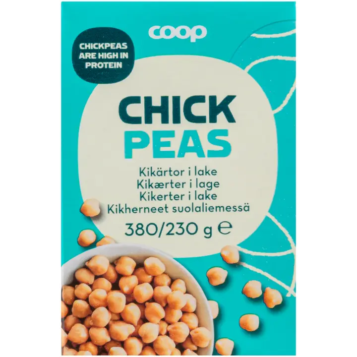 Coop kikherneet suolaliemessä 380/230 g