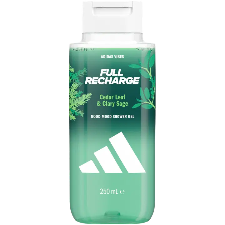 Adidas Vibes Full Recharge Showergel 250 ml, suihkugeeli miehille