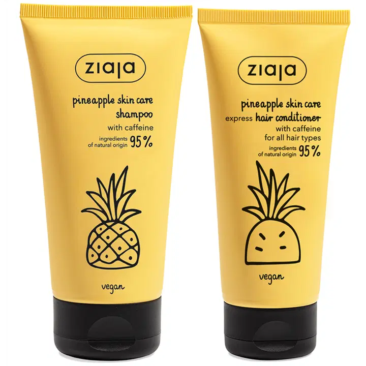 Ziaja Ananas hiustenhoitosetti shampoo + hoitoaine 160+100 ml