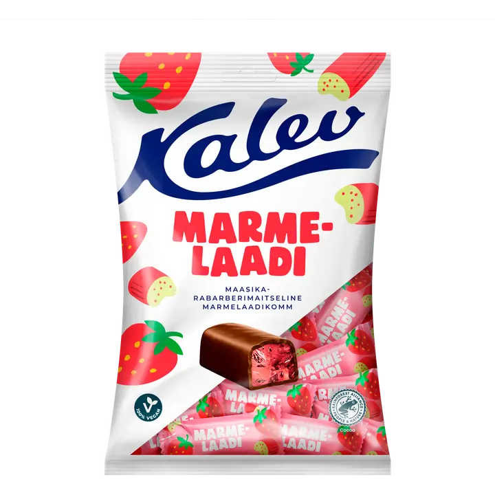 Kalev maasika-rabarberi marmelaadikommid 175g
