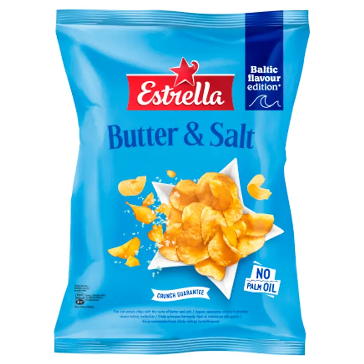 Estrella kartulikrõpsud  või ja soolamaitselised, siledalõikelised, 170 g