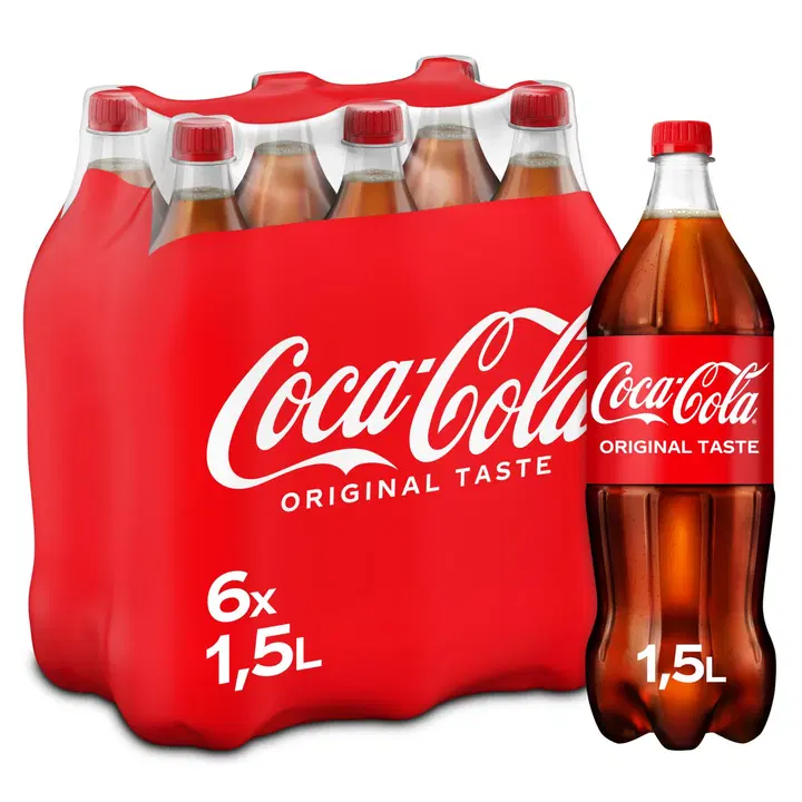 6-pack Coca-Cola Original Taste virvoitusjuoma muovipullo 1,5 L