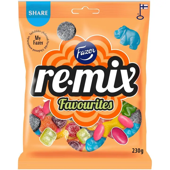 Fazer Remix Favourites karkkipussi 230g
