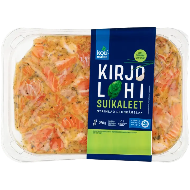 Kotimaista kirjolohisuikale yrtti-valkosipuli 250 g
