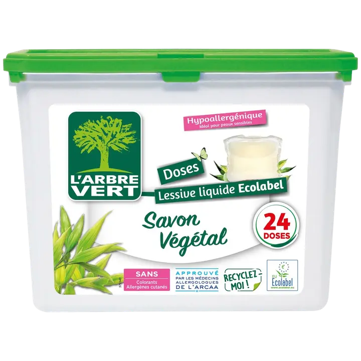 Pesugeel-kapslid Larbre Vert taimse seebiga 24tk